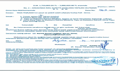 KKTC Çatalköy, Girne Celpname