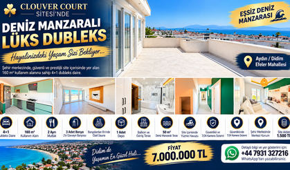 Didim Clouver Court’ta Deniz Manzaralı 4+1 Lüks Dubleks